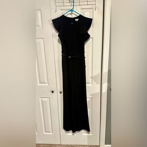 Calvin Klein Black Ruffle Sleeve Jumpsuit